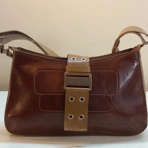 Harpa Vintage 2-Tone Leather Crossbody Purse